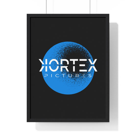 Kortex Pictures Logo (Blue)- Vertical Framed Poster