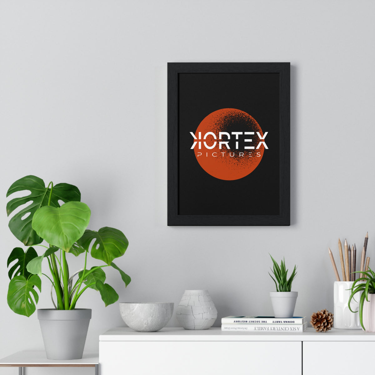 Kortex Pictures Logo (Orange)- Vertical Framed Poster