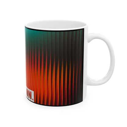 Ceramic Mug — 'Lights, Camera, Action' Bold Retro Gradient Film Crew Coffee Cup (11oz/15oz)