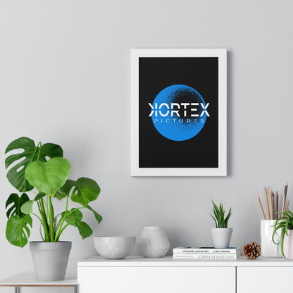 Kortex Pictures Logo (Blue)- Vertical Framed Poster
