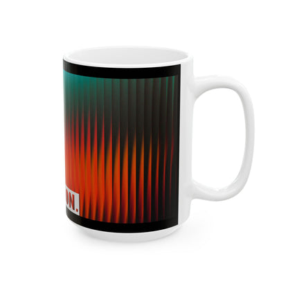 Ceramic Mug — 'Lights, Camera, Action' Bold Retro Gradient Film Crew Coffee Cup (11oz/15oz)