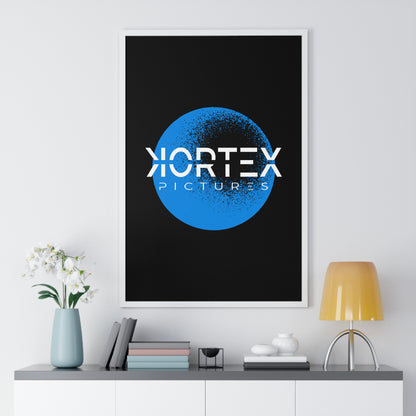Kortex Pictures Logo (Blue)- Vertical Framed Poster