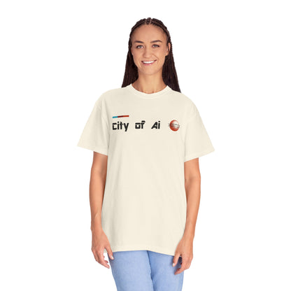 "City of Ai' - Unisex Garment-Dyed T-shirt