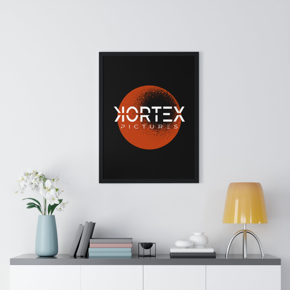 Kortex Pictures Logo (Orange)- Vertical Framed Poster