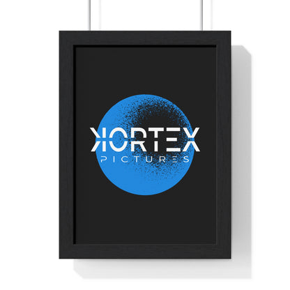 Kortex Pictures Logo (Blue)- Vertical Framed Poster