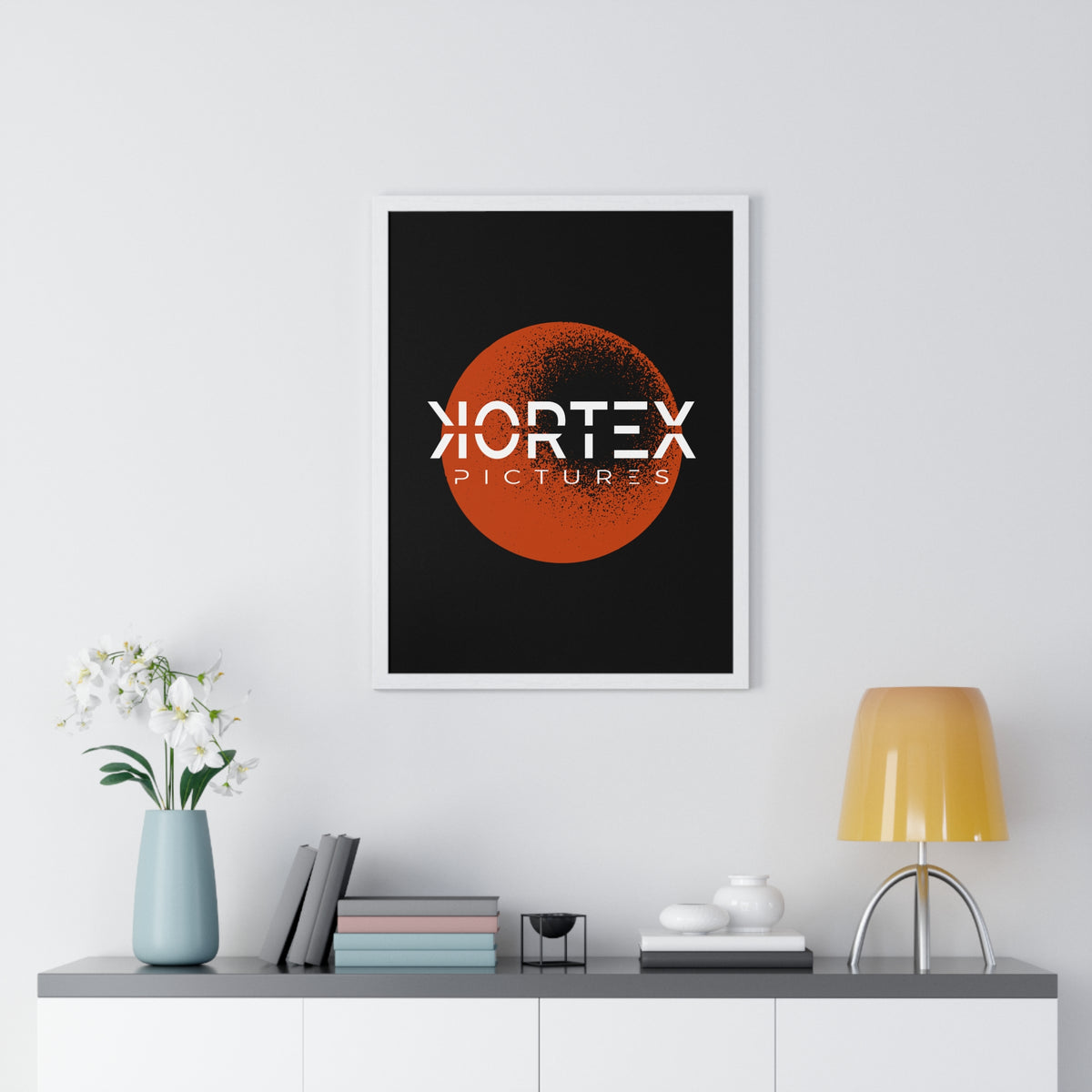 Kortex Pictures Logo (Orange)- Vertical Framed Poster