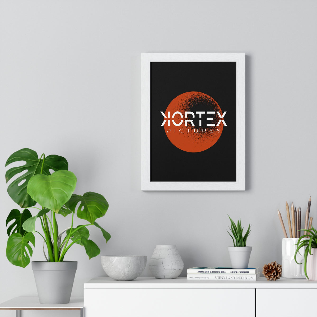 Kortex Pictures Logo (Orange)- Vertical Framed Poster