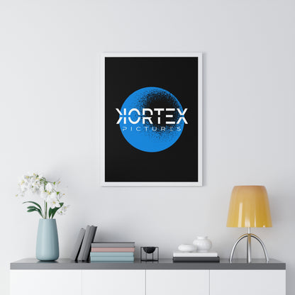 Kortex Pictures Logo (Blue)- Vertical Framed Poster
