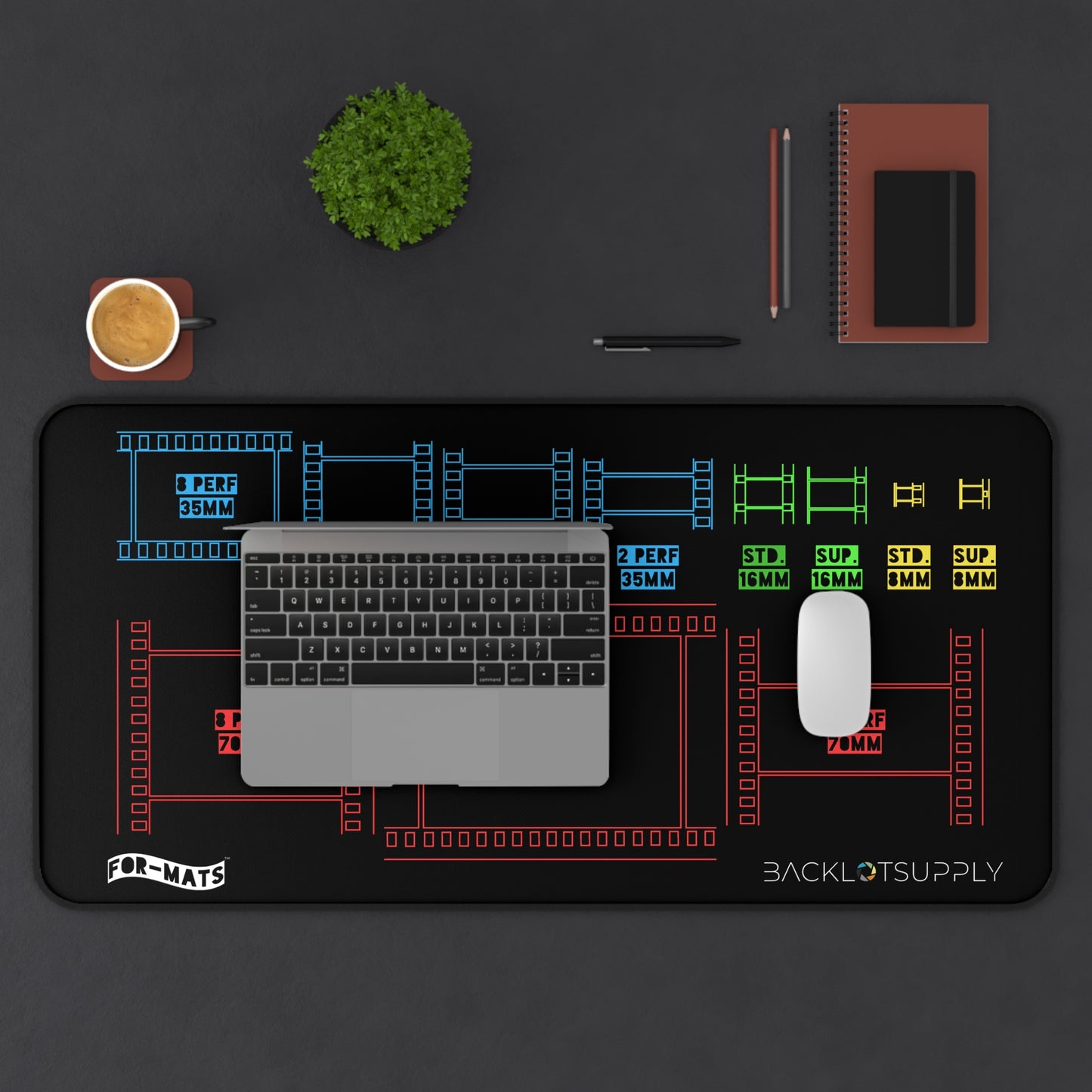 FOR-MATS Series: "Motion Picture Film Formats" - Desk / Camera Cart Mat