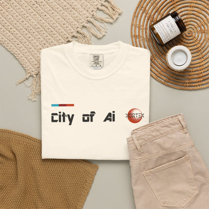 "City of Ai' - Unisex Garment-Dyed T-shirt