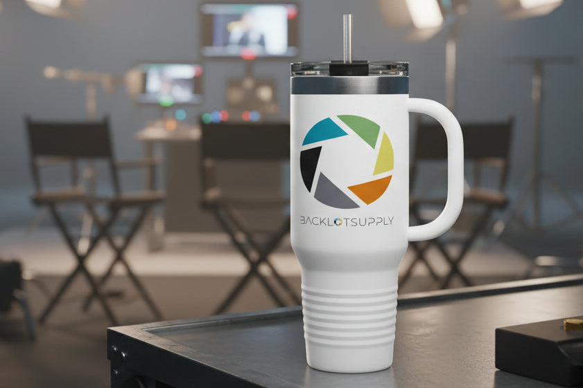 BACKLOT SUPPLY - 40oz Insulated Travel Mug — Spill‑Resistant Straw Tumbler