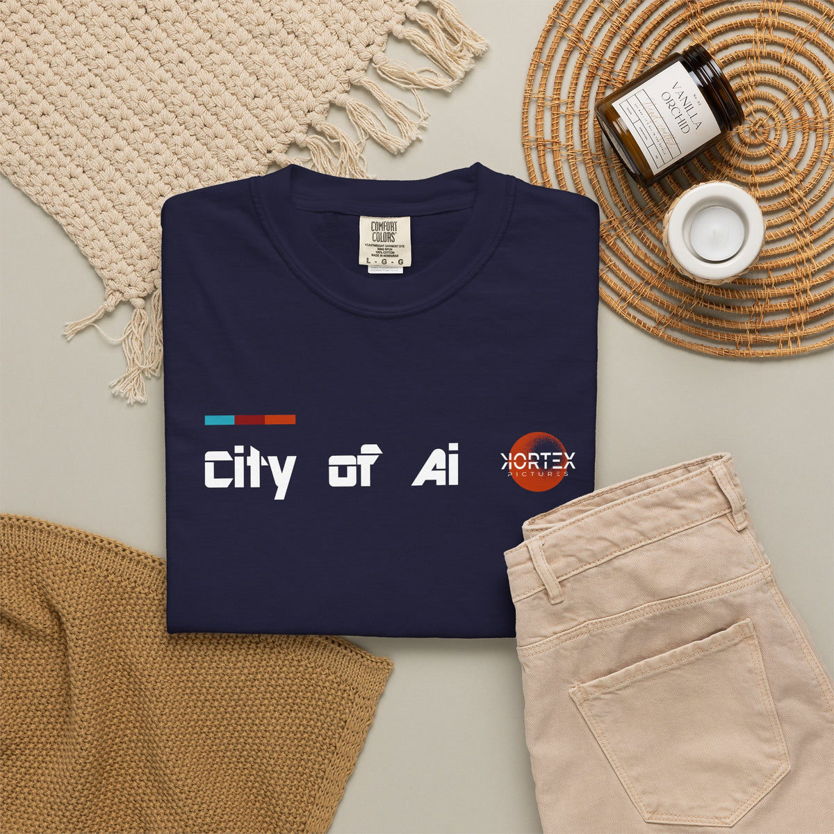"City of Ai' - Unisex Garment-Dyed T-shirt
