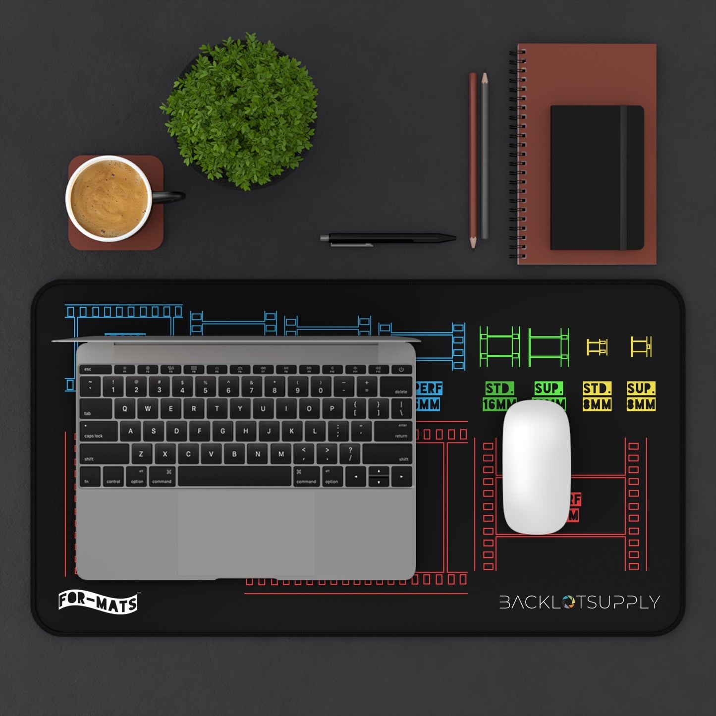 FOR-MATS Series: "Motion Picture Film Formats" - Desk / Camera Cart Mat