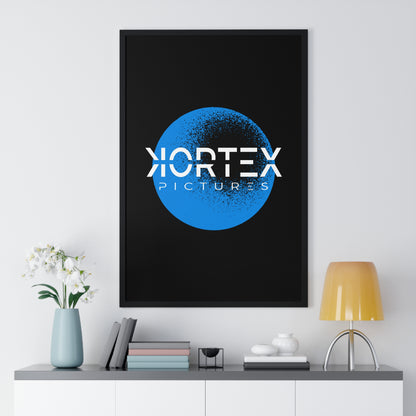 Kortex Pictures Logo (Blue)- Vertical Framed Poster