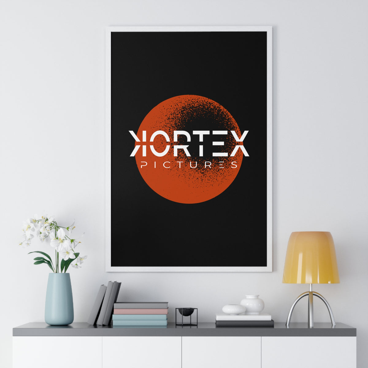 Kortex Pictures Logo (Orange)- Vertical Framed Poster