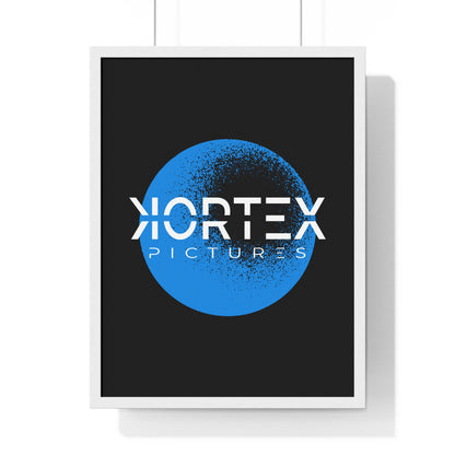 Kortex Pictures Logo (Blue)- Vertical Framed Poster