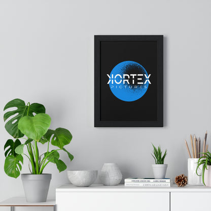 Kortex Pictures Logo (Blue)- Vertical Framed Poster